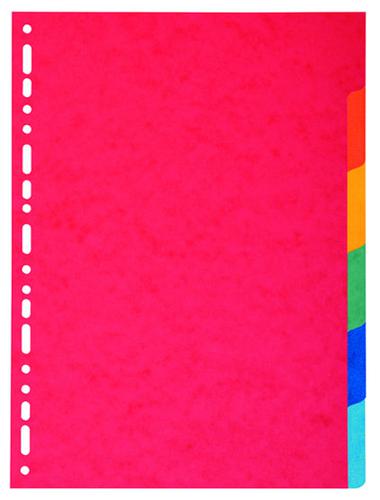 Exacompta Forever Recycled Divider 6 Part A4 220gsm Card Vivid Assorted Colours
