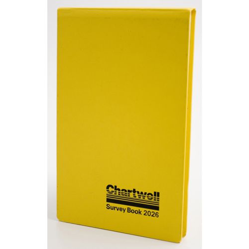 Chartwell Survey Field Book Weather Resistant 130x205mm Plain with 2 Red Centre Lines 160 Pages Yellow 2026Z
