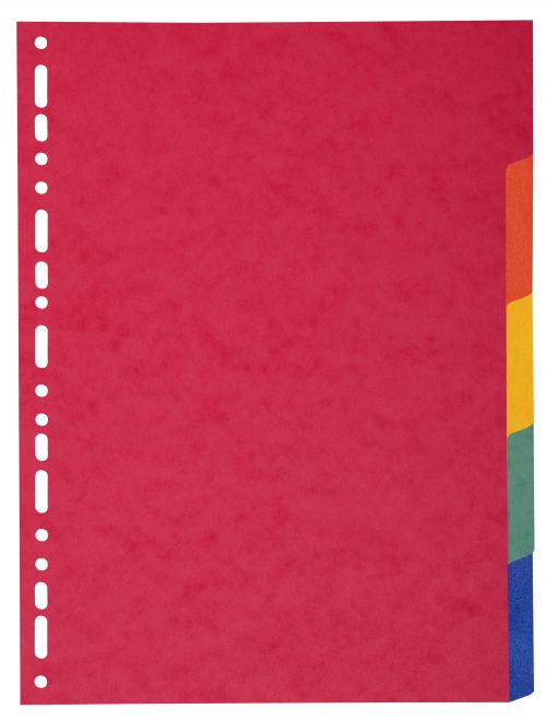 Exacompta Forever Recycled Divider 5 Part A4 Extra Wide 220gsm Card Vivid Assorted Colours - 2105E