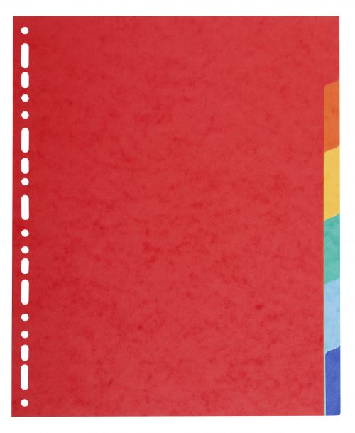 Exacompta Forever Recycled Divider 6 Part A4 Extra Wide 220gsm Card Vivid Assorted Colours