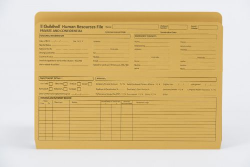 Guildhall Pre-printed HR File Yellow - Pack of 50