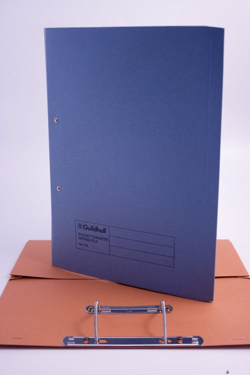 Guildhall Spring Pocket Transfer File Manilla Foolscap 420gsm Blue (Pack 25) - 211/​6000Z