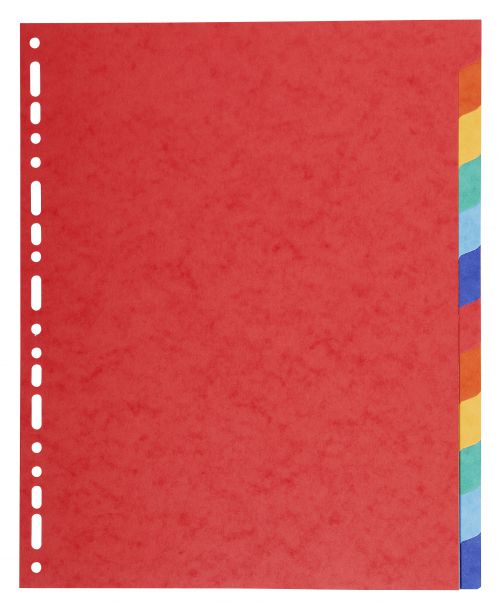 Exacompta Forever Recycled Divider 12 Part A4 Extra Wide 220gsm Card Vivid Assorted Colours
