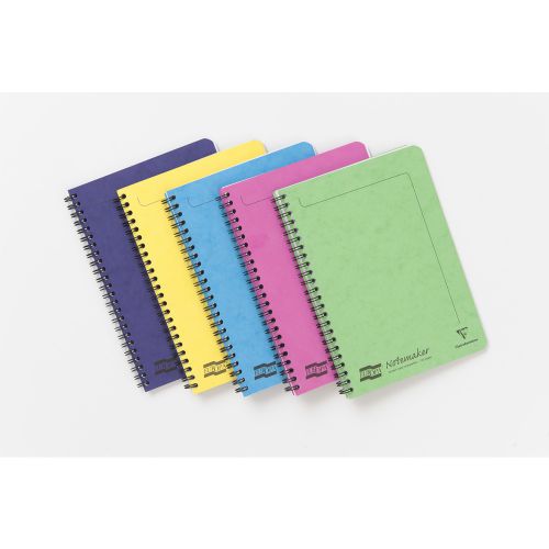 Spiral Note Books Clairefontaine Europa Notemaker A5 Wirebound Pressboard Cover Notebook Ruled 120 Pages Assorted Colours (Pack 10) 3155Z