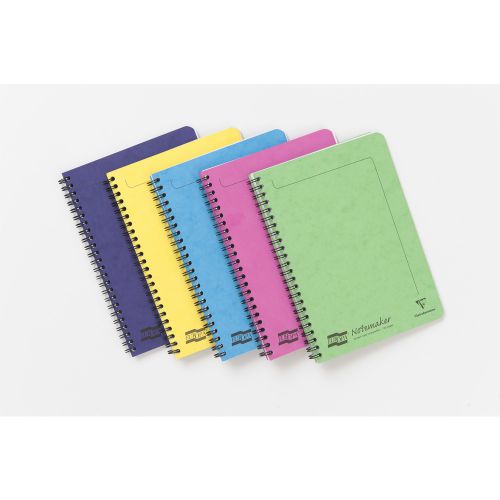 Clairefontaine Europa Notemaker A5 Wirebound Pressboard Cover Notebook Ruled 120 Pages Assorted Colours (Pack 10) 3155Z