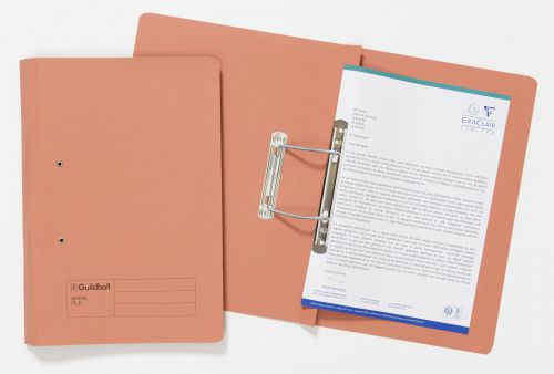 Part Files Guildhall Spring Transfer File Manilla Foolscap 285gsm Orange (Pack 25)
