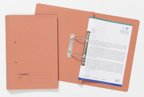 Guildhall Spring Transfer File Manilla Foolscap 285gsm Orange (Pack 25) - 346-ORGZ