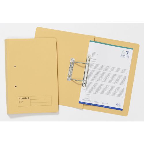 Part Files Guildhall Spring Transfer File Manilla Foolscap 285gsm Yellow (Pack 25)