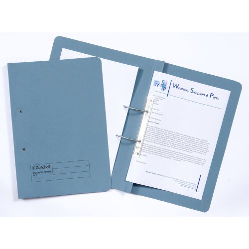 Guildhall Spring Transfer File Manilla Foolscap 315gsm Blue (Pack 50)