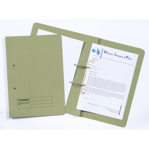 Guildhall Transfer Spring Files 38mm Foolscap Green PK50 Review