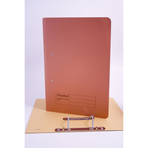 Guildhall Spring Transfer File Manilla Foolscap 315gsm Orange (Pack 50) - 348-ORGZ