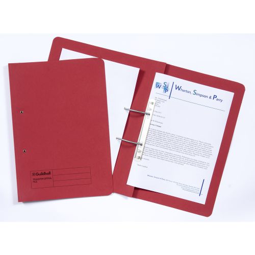 Guildhall Spring Transfer File Manilla Foolscap 315gsm Red (Pack 50)