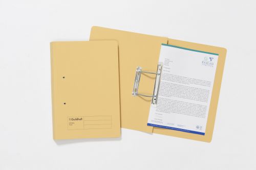 Guildhall Spring Transfer File Manilla 355x245mm 315gsm Yellow (Pack 50) - 348-YLWZ