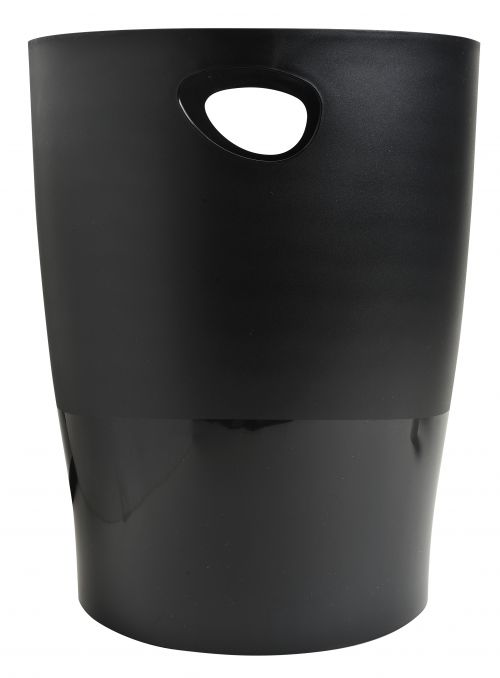 Exacompta Ecobin Waste Bin Plastic Round 15 Litre Black - 453014D