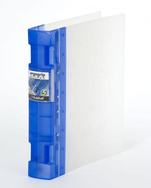 Guildhall GLX Ergogrip Ring Binder Polypropylene 8 Prongs Making 4 x 55mm Rings A4 Frost Cobalt Blue (Pack 2) - 4542Z