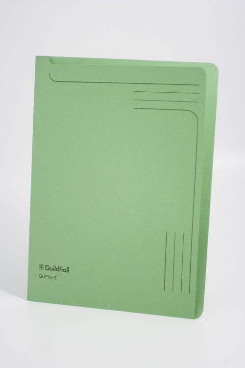 Guildhall Slipfile Manilla A4 Open 2 Sides 230gsm Green (Pack 50)