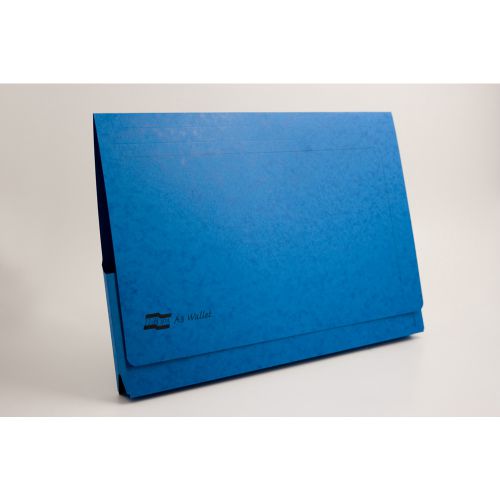 Document Wallets Europa Document Wallet Manilla A3 Full Flap 265gsm Blue (Pack 25)