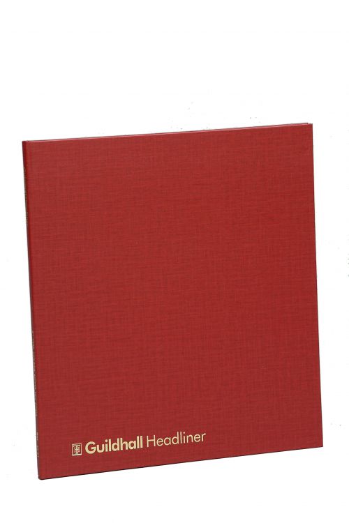 Guildhall Headliner Account Book Casebound 298x273mm 4 Debit 12 Credit 80 Pages Red - 48/​4-12Z