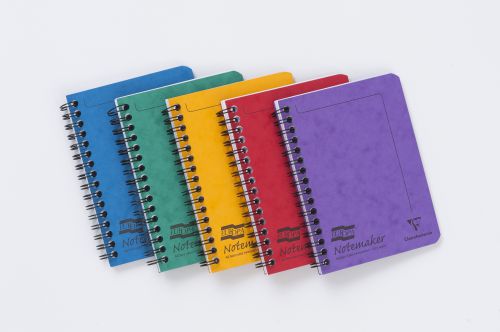 Spiral Note Books Clairefontaine Europa Notemaker A6 Wirebound Pressboard Cover Notebook Ruled 120 Pages Assorted Colours (Pack 10)