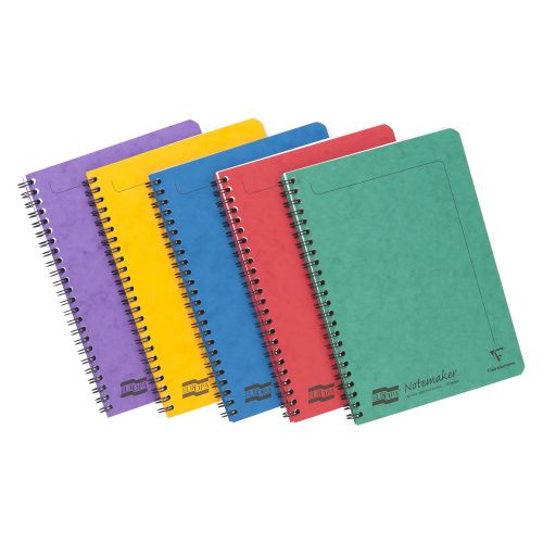 Clairefontaine Europa Notemaker A5 Wirebound Pressboard Cover Notebook Ruled 120 Pages Assorted Colours (Pack 10) 4850Z