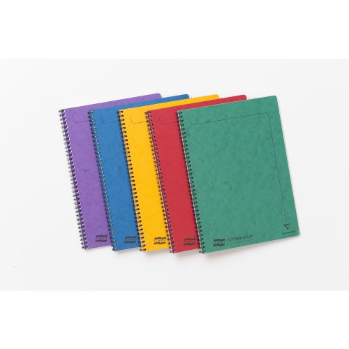 Spiral Note Books Clairefontaine Europa Notemaker A4 Wirebound Pressboard Cover Notebook Ruled 120 Pages Assorted Colours (Pack 10) 4860Z