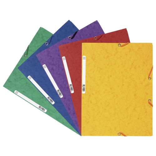 Europa 3 Flap Folder Manilla 240x320mm Elasticated 400gsm Assorted (Pack 10) - 55515E