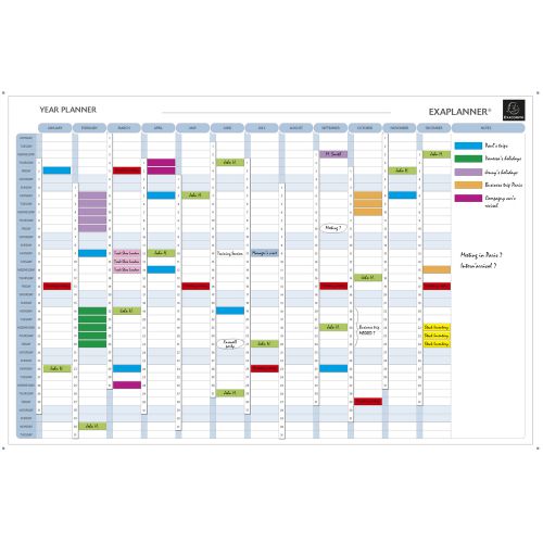 Planners Exaplanner Yearly Magnetic Planner 900x590mm