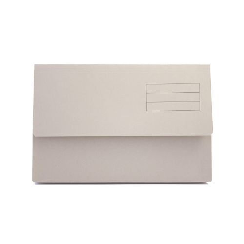 Exacompta Document Wallet Manilla Foolscap Half Flap 250gsm Buff (Pack 50) - DW250-BUFZ