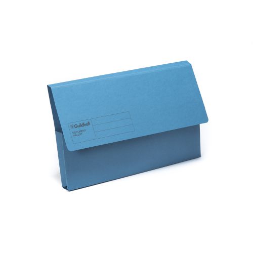 Guildhall Blue Angel Document Wallet Manilla Foolscap Half Flap 285gsm Blue (Pack 50) - GDW1-BLUZ