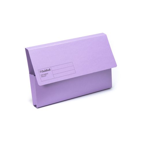 Guildhall Document Wallet Manilla Foolscap 285gsm Violet (Pack 50) - GDW1-VLTZ