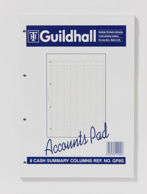 Guildhall+Account+Pad+8+Summary+Column+A4+60+Pages+GP8SZ