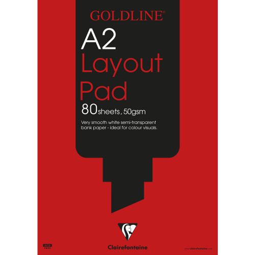 Drawing Pads Goldline A2 Layout Pad Bank Paper 50gsm 80 Sheets White Paper GPL1A2Z