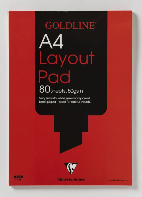 Goldline Layout Pad 50gsm Acid-free Paper 80 Sheets A4 White Ref GPL1A4Z [Pack 5]