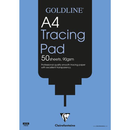 Goldline+Professional+Tracing+Pad+90gsm+Acid-free+Paper+50+Sheets+A4+Ref+GPT1A4Z+%5BPack+5%5D