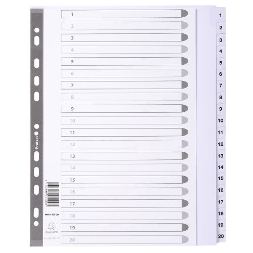 WX01526 White Box A4 Mylar Divider 10-Part Multi-Colour
