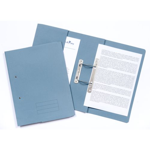 Exacompta Pocket Spring File Manilla Foolscap 285gsm Blue (Pack 25) - TPFM-BLUZ