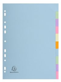 Pack of 5 Concord Subject Dividers 230 Micron 10-Part Multipack A4 Assorted Ref 72090 
