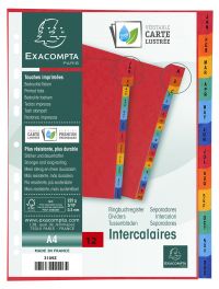 EXACOMPTA INDEX JAN-DEC A4 225GSM PRESSB