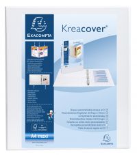Exacompta Kreacover Presentation Ring Binder PVC 2 D-Ring A4 25mm Rings White (Pack 10) - 51826E
