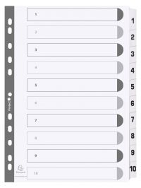 Exacompta Index 1-10 A4 160gsm Card White with White Mylar Tabs - MWD1-10Z