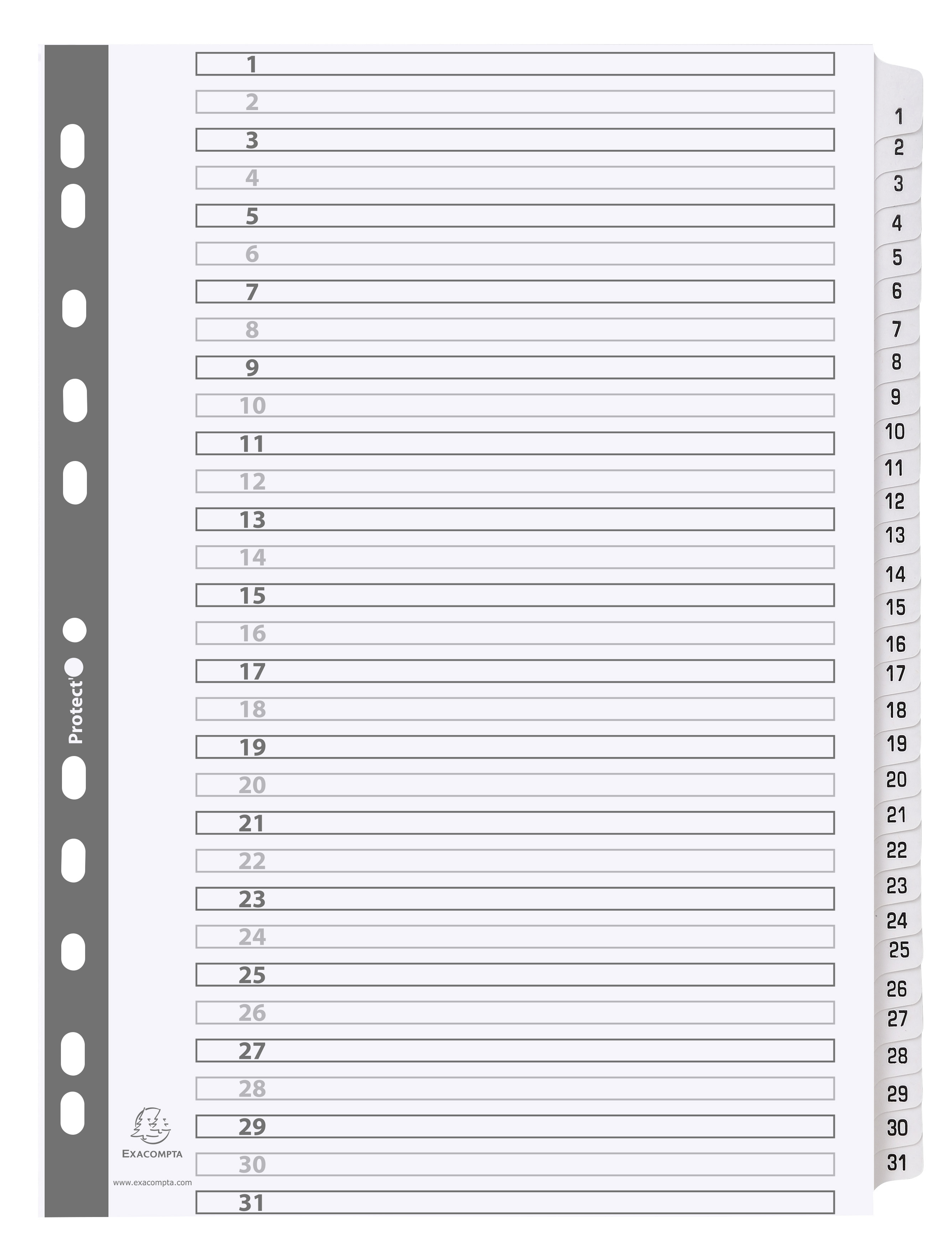 EXACOMPTA MYLAR PRINTED 160 GSM INDICES