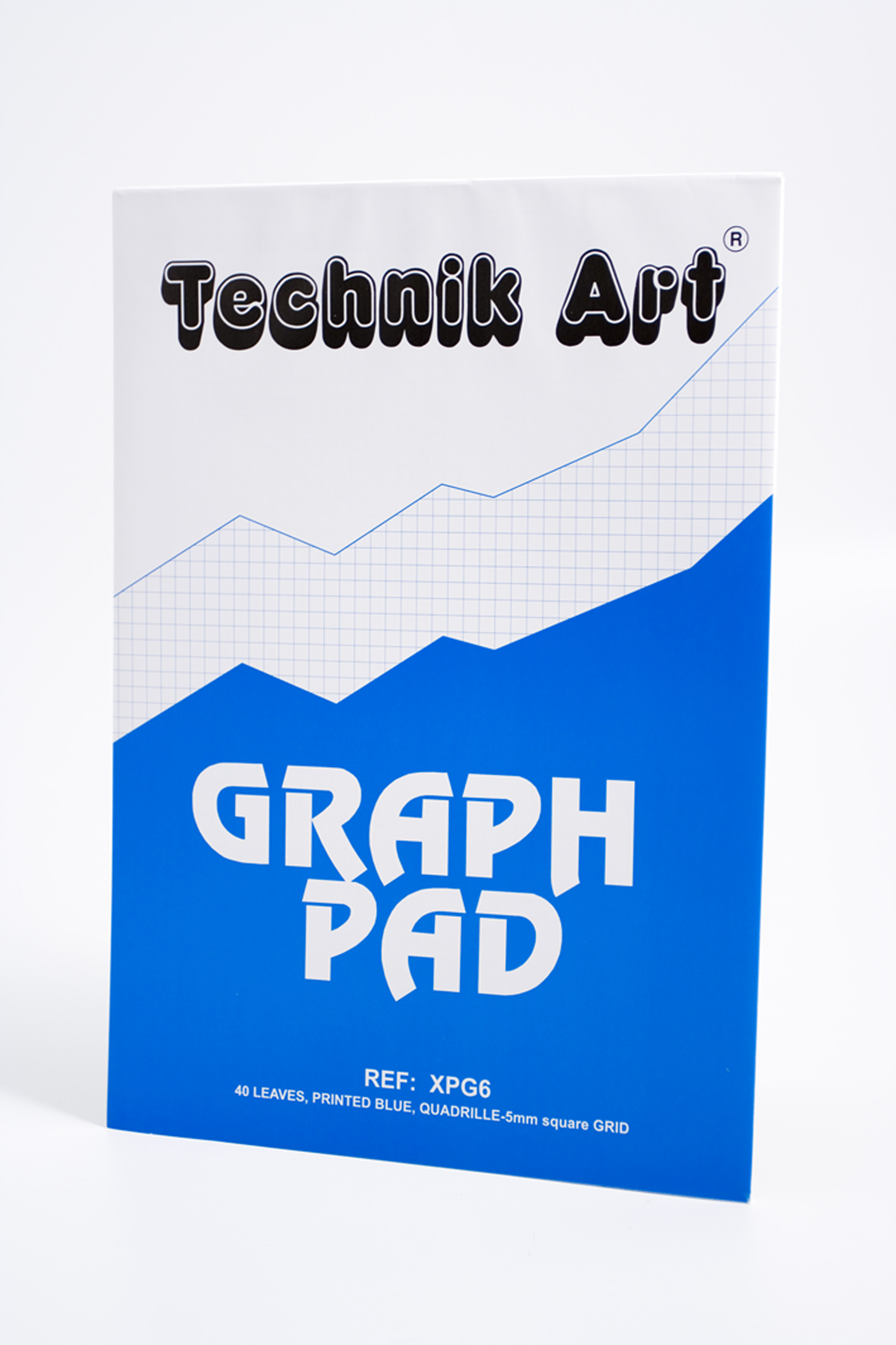 Technik Art A4 Graph Pad 5mm Quadrille 70gsm 40 Sheets White/Blue Grided Paper XPG6Z