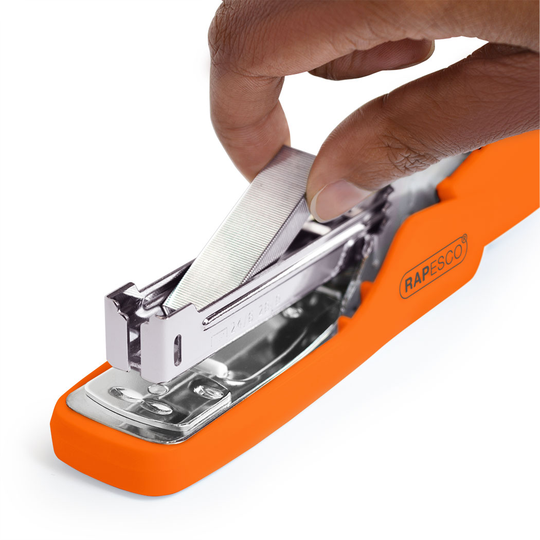 Rapesco X5-25ps Less Effort Stapler Plastic 25 Sheet Orange