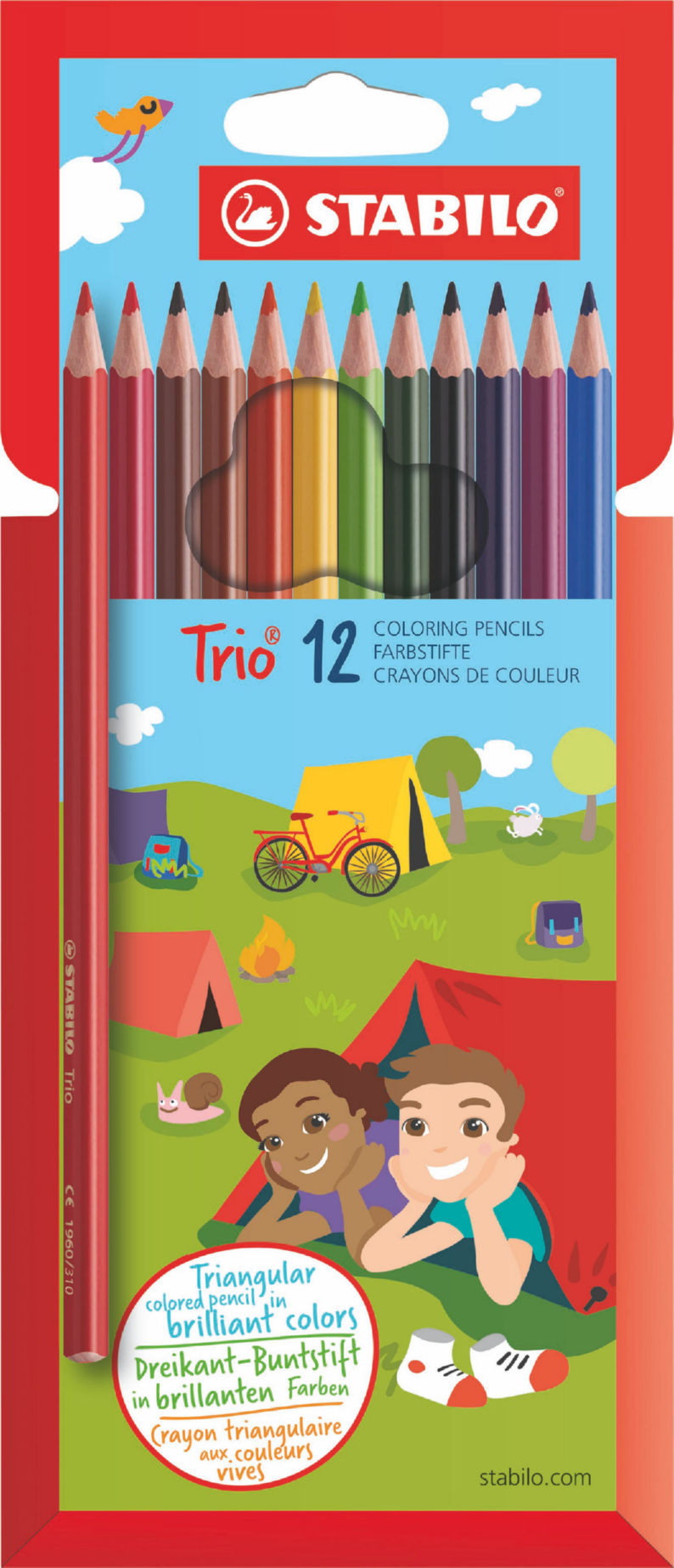Trio Thin Colouring Pencils PK12