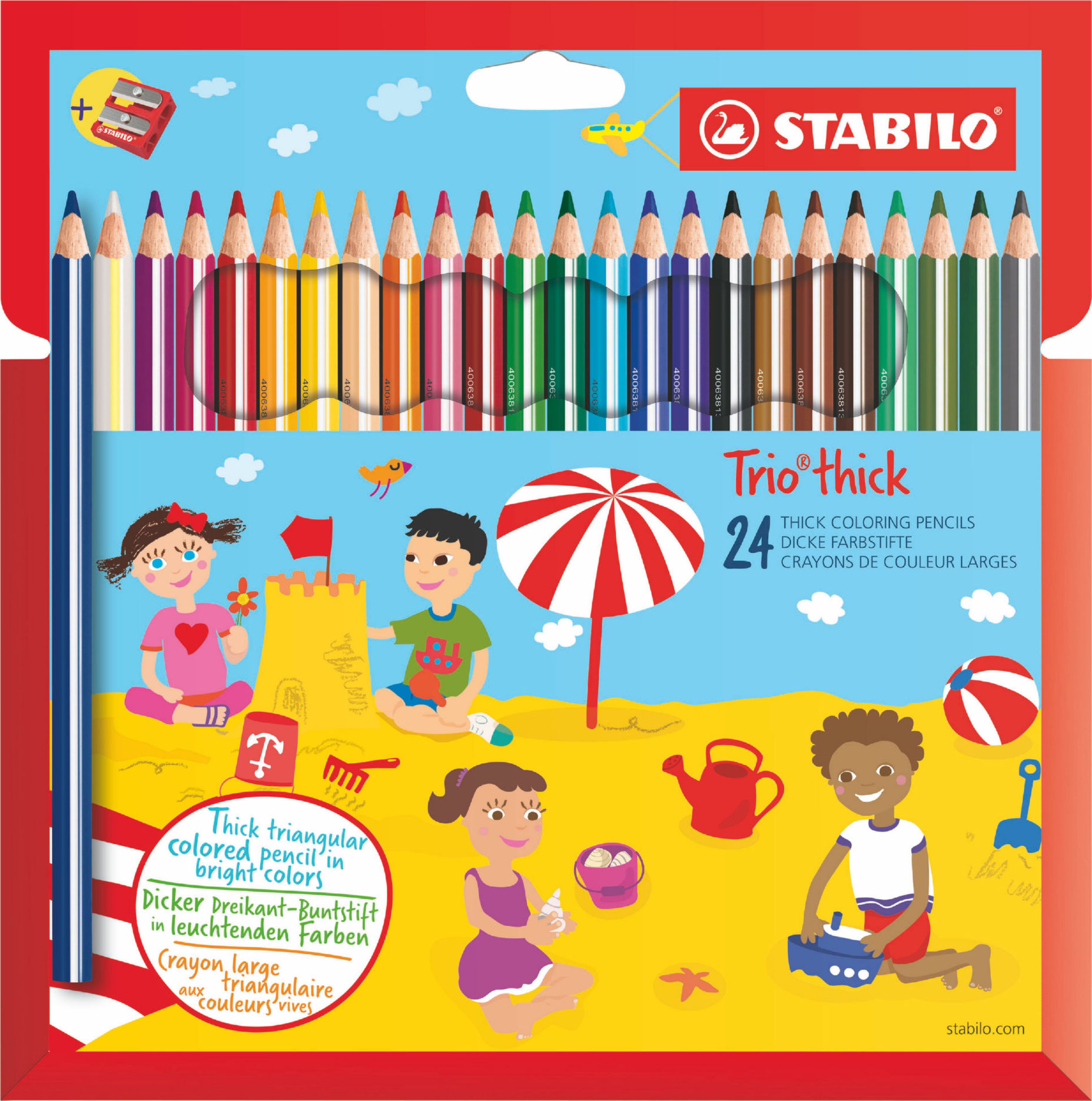 Trio Thick Colouring Pencils PK24