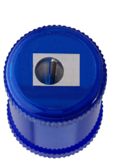 ValueX Single Hole Pencil Sharpener Plastic Barrel Blue (Pack 10)