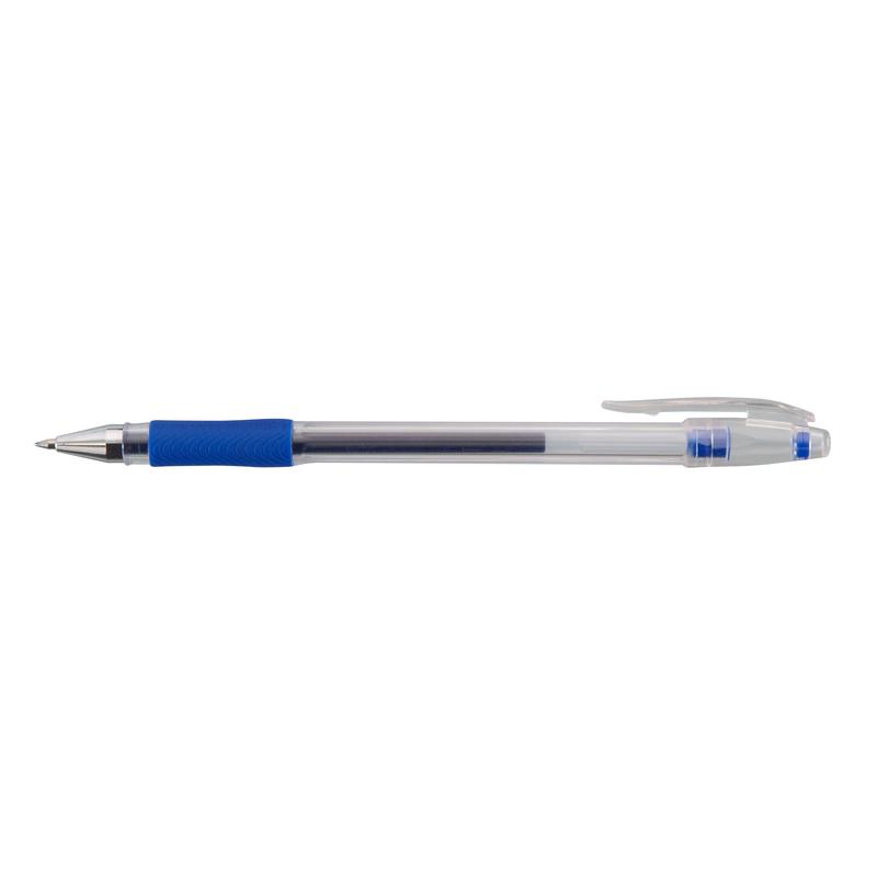 ValueX Gel Stick Pen Rubber Grip Rollerball Pen 0.5mm Line Blue (Pack 10)