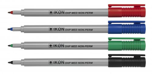 ValueX OHP Pen Non-Permanent Medium 0.7mm Line Assorted Colours (Pack 4)