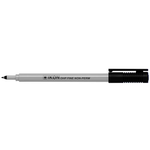 ValueX OHP Pen Non-Permanent Fine 0.4mm Line Black (Pack 10)