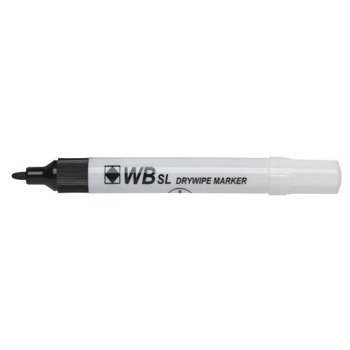 ValueX Drywipe Marker Bullet Tip Fine Black (Pack 10)